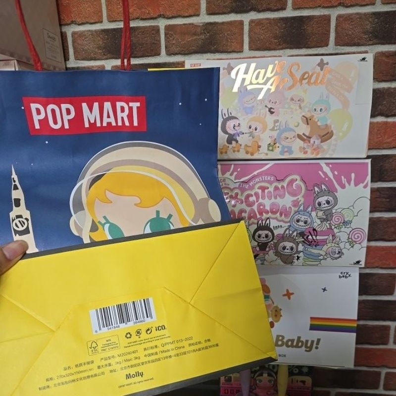 (เฉพาะลัง,ถุงกระดาษเปล่า) Crybaby x PPG / Sunset / Sanrio / Cheer Up ถุงกระดาษ Popmart กล่อง.