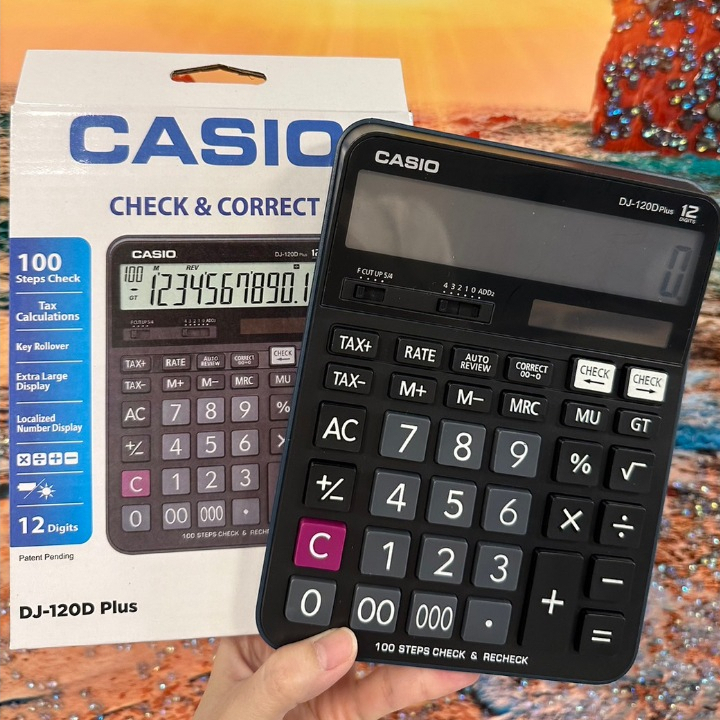 CASIO เครื่องคิดเลขขนาดใหญ่ 12 หลัก หน้าจอใหญ่ เครื่องคิดเลข ทน รุ่นยอดฮิต โซล่าเซลล์ พร้อมส่ง dj-120d