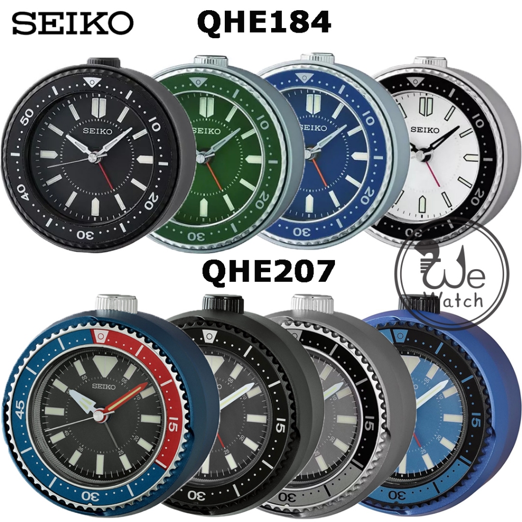 SEIKO CLOCK นาฬิกาปลุก Alarm Clocksรุ่น QHE207 เสียง BEEP Snooze เดินเรียบ เข็มพรายน้ำ ไฟ LED QHE
