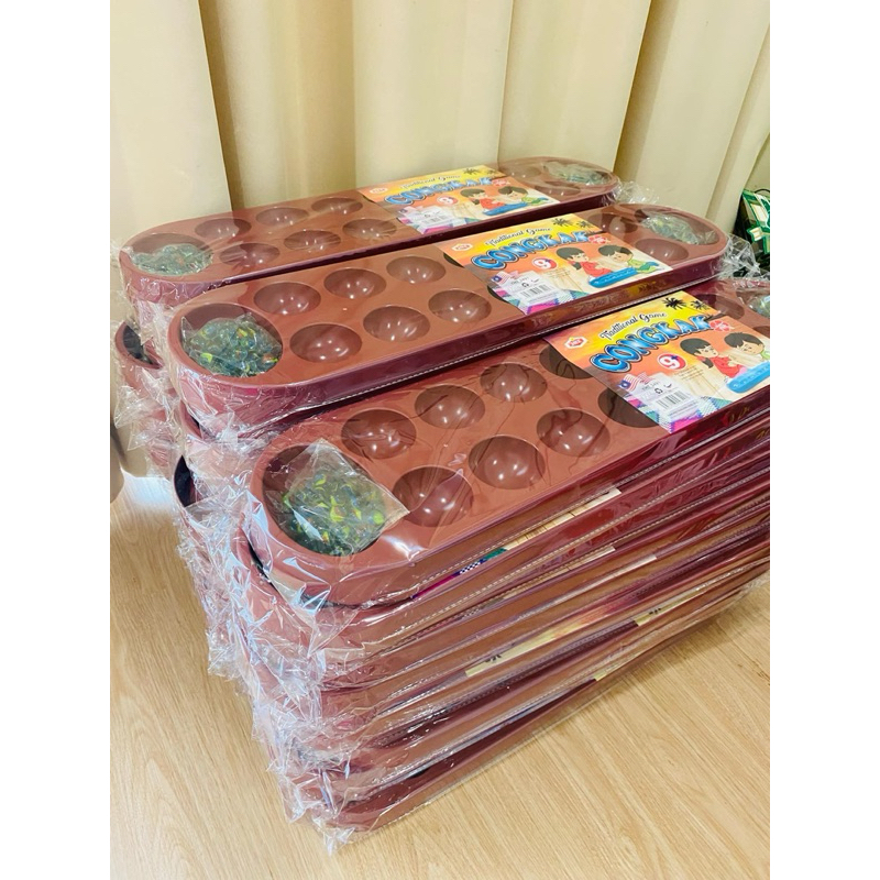 #หมากขุม ของเล่น กิจกรรมงดจอ หมากขุมพลาสติก แถมลูกแก้ว100ลูก ขนาด 16*60 ซม.