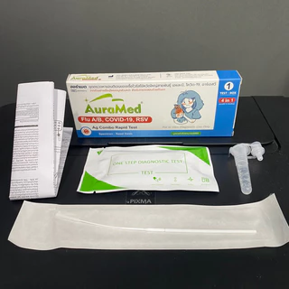 ✅พร้อมส่ง✅ ชุดตรวจ Auramed ออราเมด ชุดตรวจไข้หวัดใหญ่ RSV/FluA/FluB/Covid แบบ4in ของแท้💯