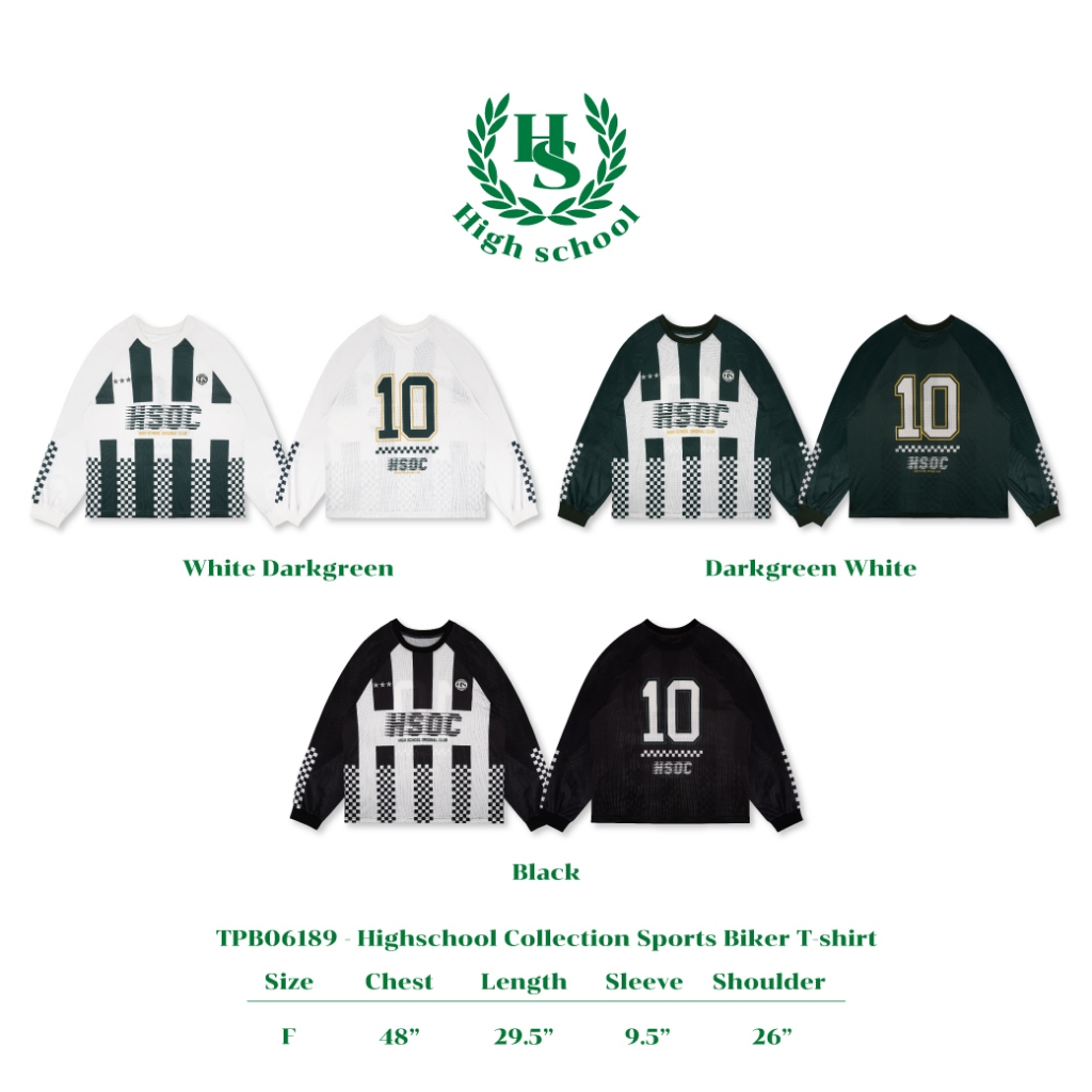 Highschool - TPB06189 เสื้อไบค์เกอร์ Collection Sports Biker T-shirt