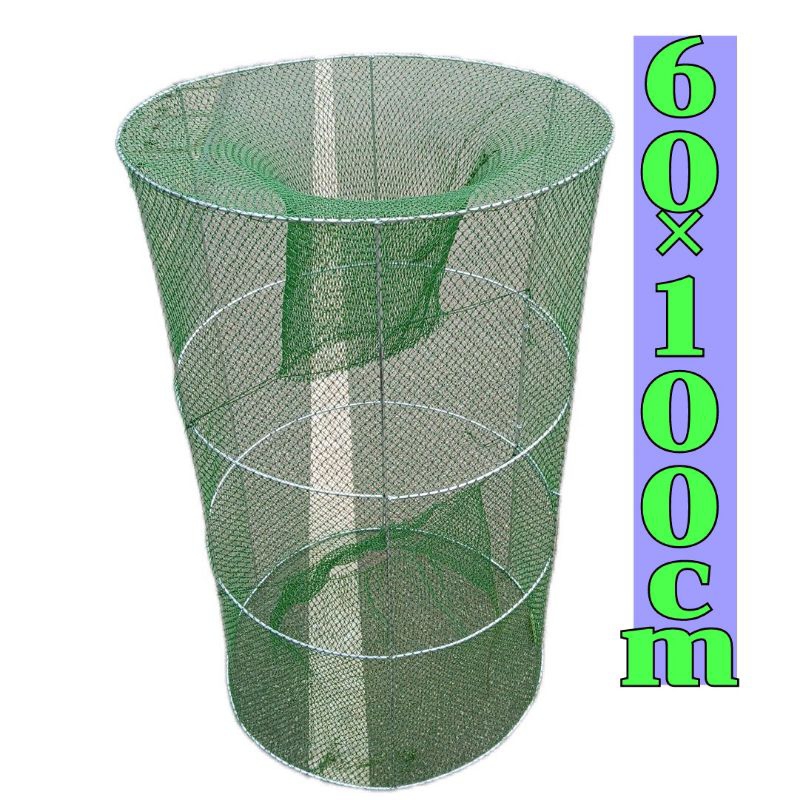 ลอบดักปลาใหญ่ ลอบตาข่ายเล็ก ลอบ ไซดักปลาจั๊มโบ๊ขนาด60×100เซน ราคาถูก Shopee Lazada