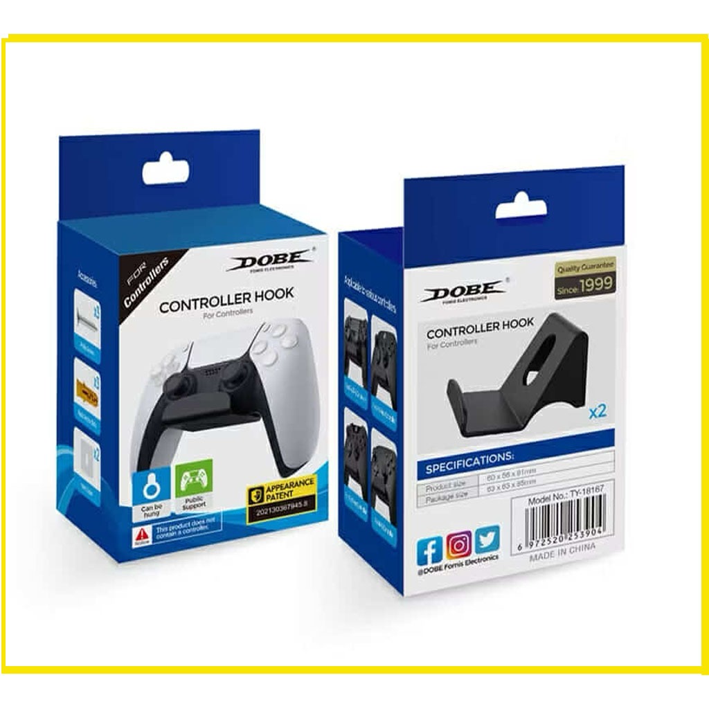 ตะขอเกี่ยวจอยไร้สายสำหรับแบบแขวน PS5  Xbox/SwitchPro มี 2 ชิ้น การติดตั้งมีสองแบบเจาะและเทปสองหน้า