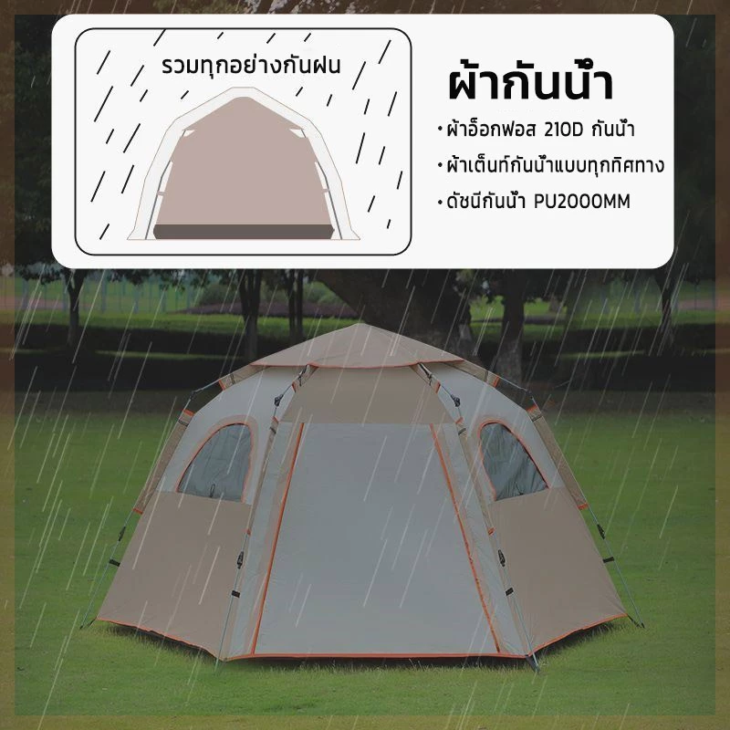 เต็นท์สนามกางอัตโนมัติไฮดรอลิก สำหรับเดินป่ากลางแจ้ง thumbnail 6