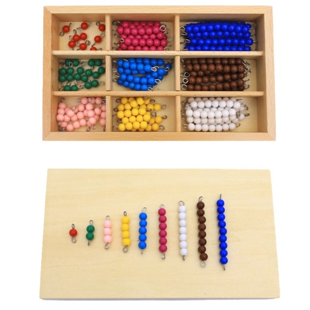 Montessori colored beads box - Counting stick มอนเตสซอรี่ ของเล่นคณิตศาสตร์ นับจำนวน บวก ลบ Addition Subtraction