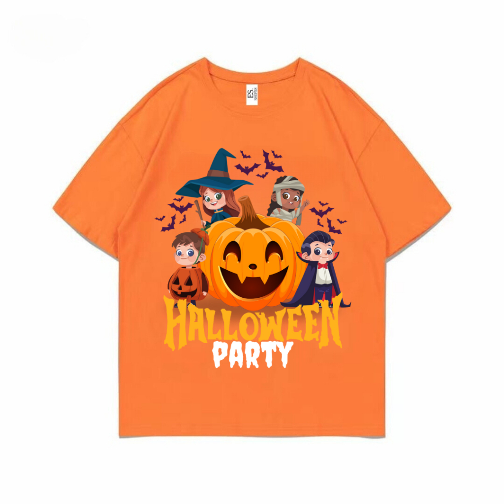Halloween พร้อมส่ง 🔥 เสื้อยืดแขนสั้น คอกลม  ฮาโลวีน สกรีนลาย  ES.SHOP28 ผ้าคอตตอนผสม