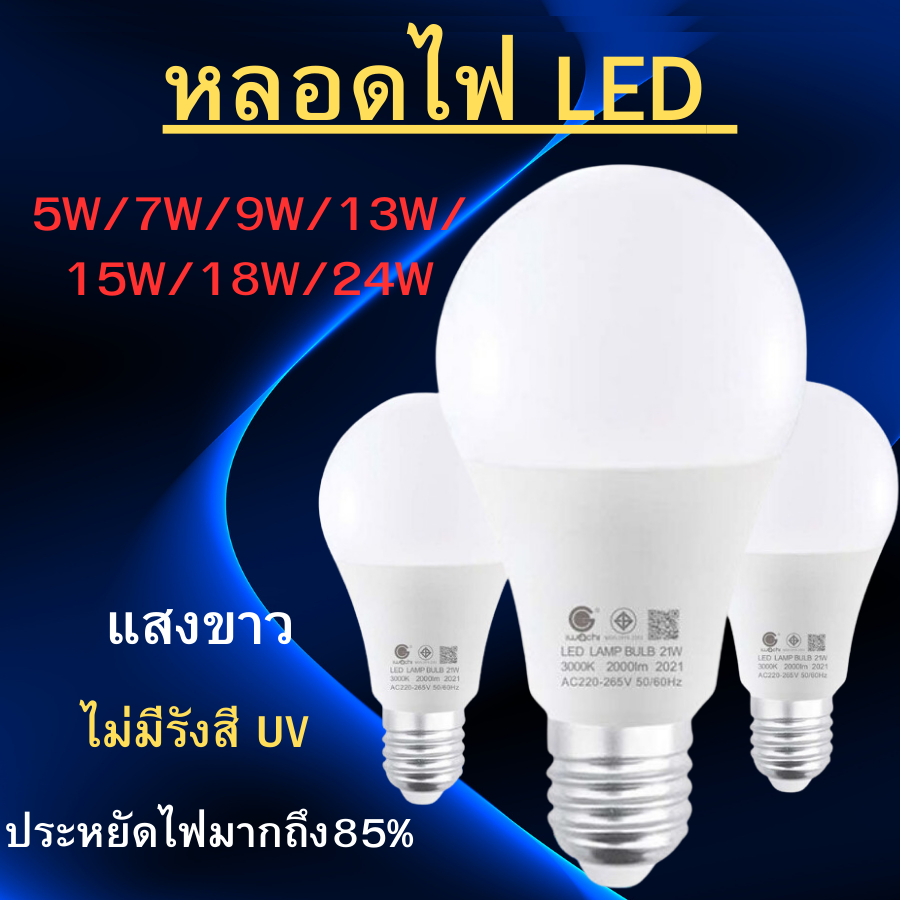 หลอดไฟ มีมอก หลอดไฟ LED SlimBulb light ใช้ไฟฟ้า220V หลอดไฟขั้วเกลียว ขั้วมาตรฐาน E27 รุ่นTKL ขนาด 5W