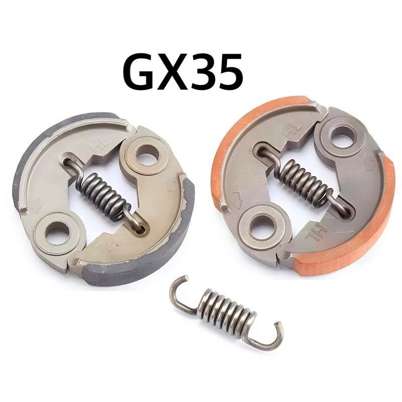 ครัช GX35 ผ้าคลัทช์ เครื่องตัดหญ้า  GX35 , TL33,GX31,GX35NT ( สีเงิน / ผ้าแดง พร้อมน็อต )