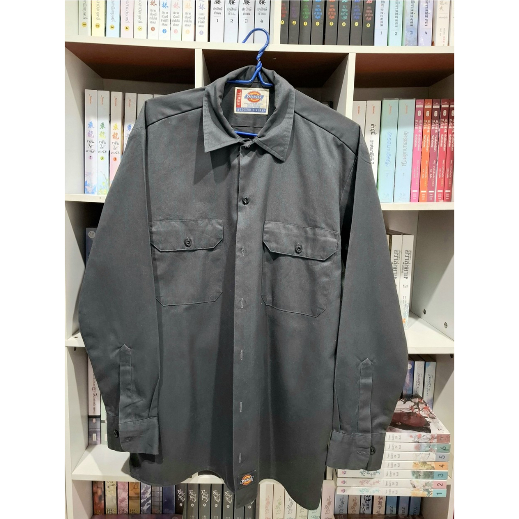 เสื้อเชิ้ตแขนยาว Dickies Work Shirt (สีชาโคล) (แท้ 100%)