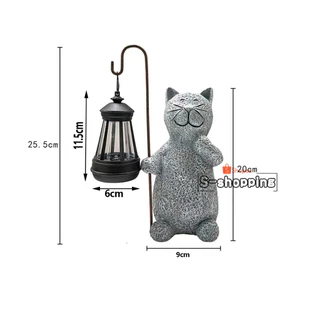 SZ-MINI แมว ไฟเหลือง โคมไฟ พลังงานแสงอาทิตย์โซล่าเซลล์ 1 LED สำหรับตกแต่ง