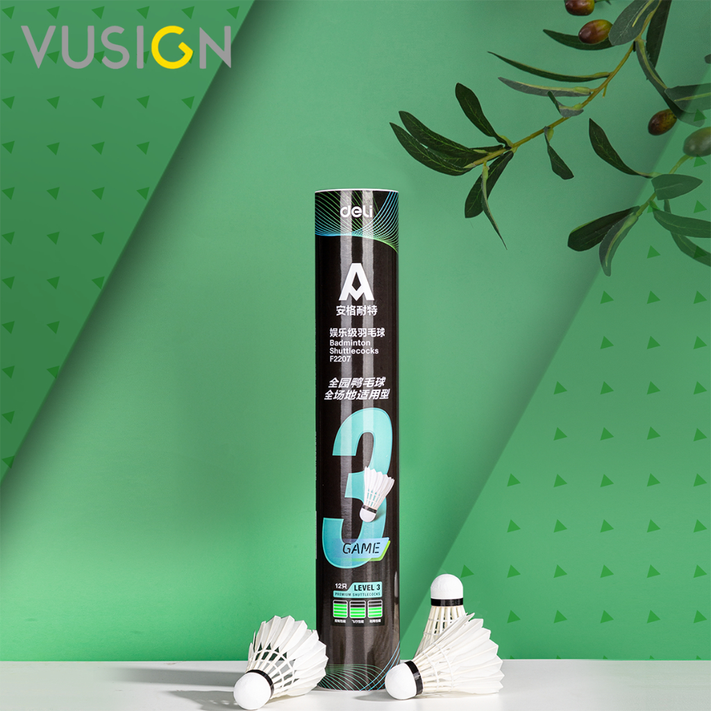 Vusign ลูกแบดมินตัน ลูกขนเป็ด ขนไก่ แพ็ค12ลูก วัสดุไนลอน ขนเป็ด แรงส่งดี ใช้ได้หลายรอบ Shuttlecock - รูปที่ 4