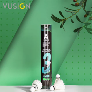 Vusign ลูกแบดมินตัน ลูกขนเป็ด ขนไก่ แพ็ค12ลูก วัสดุไนลอน ขนเป็ด แรงส่งดี ใช้ได้หลายรอบ Shuttlecock