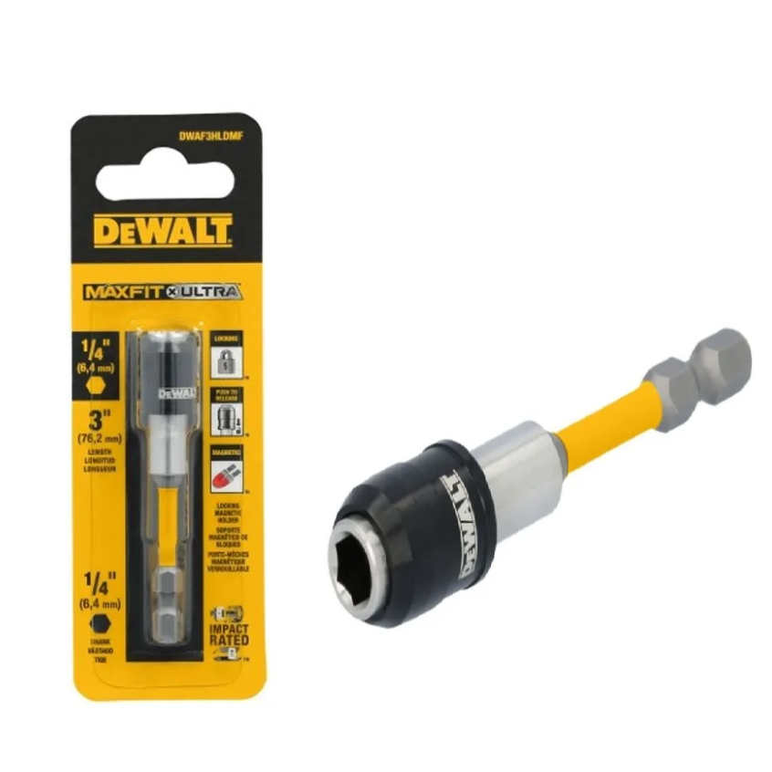 DEWALT ก้านต่อดอกไขควง1/4 รุ่น DWAF3HLDMF ( มีแม่เหล็กในตัว ) ยาว76มม.
