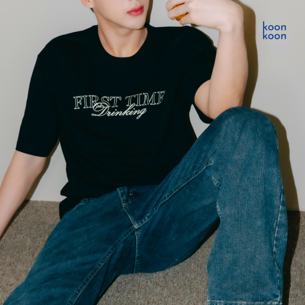 KOON KOON เสื้อยืดทรงโอเวอร์ไซส์ รุ่น First Time Drinking | Oversize T-Shirt