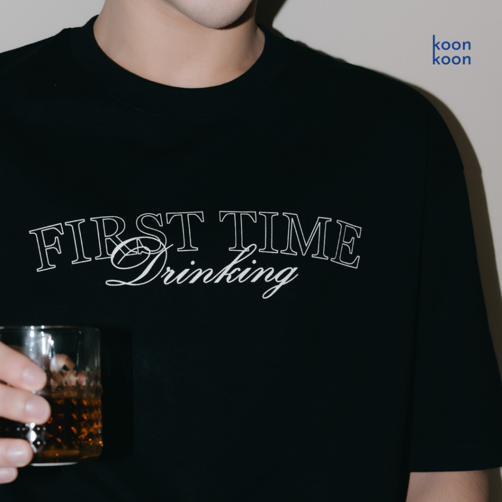 KOON KOON เสื้อยืดทรงโอเวอร์ไซส์ รุ่น First Time Drinking | Oversize T-Shirt
