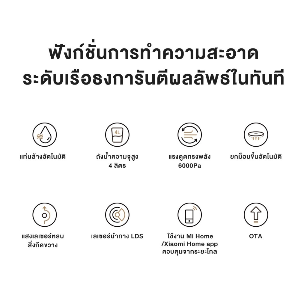 Xiaomi Robot Vacuum X20+ /S20/S20+/S40/S40C/S40Pro แรงดูดดี  มีเลเซอร์นำทางLDS ประกันศูนย์ 1ปี - รูปที่ 3