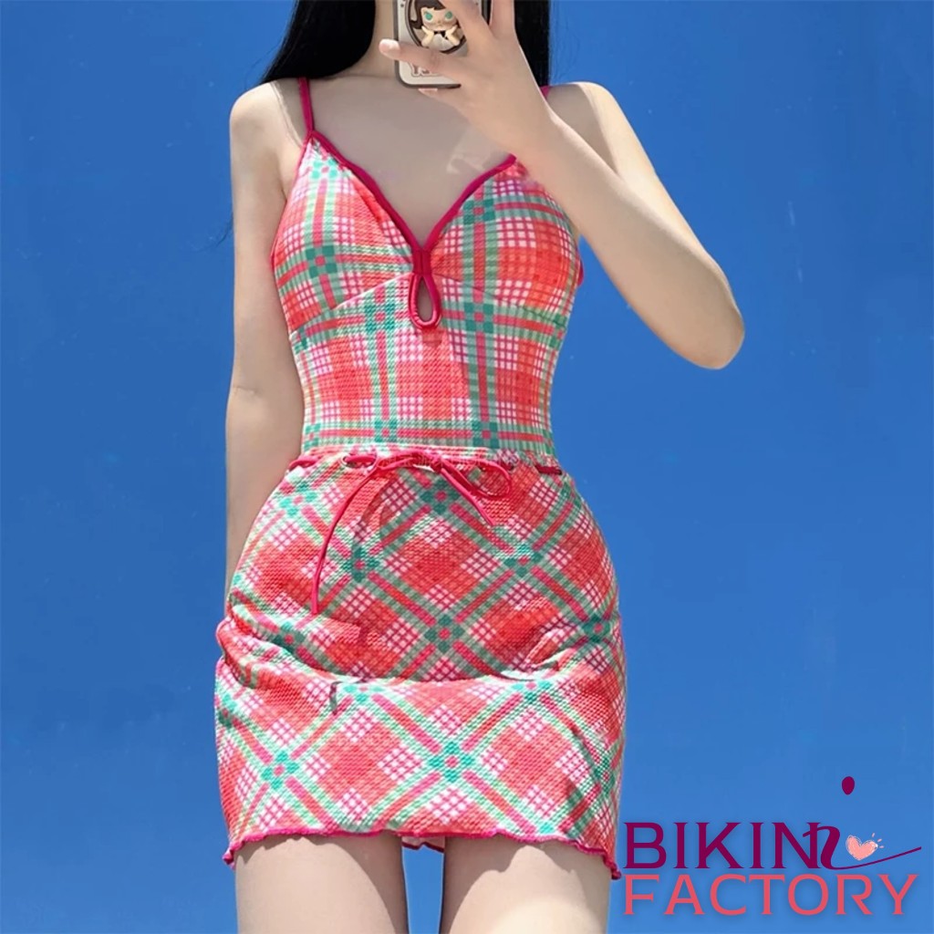 BIKINI FACTORY ชุดว่ายน้ำบอดี้สูท ชุดว่ายน้ำเกาหลี ชุดว่ายน้ำน่ารัก 🌈 3 ลาย 3 สไตล์วินเทจ BK-168 - รูปที่ 4