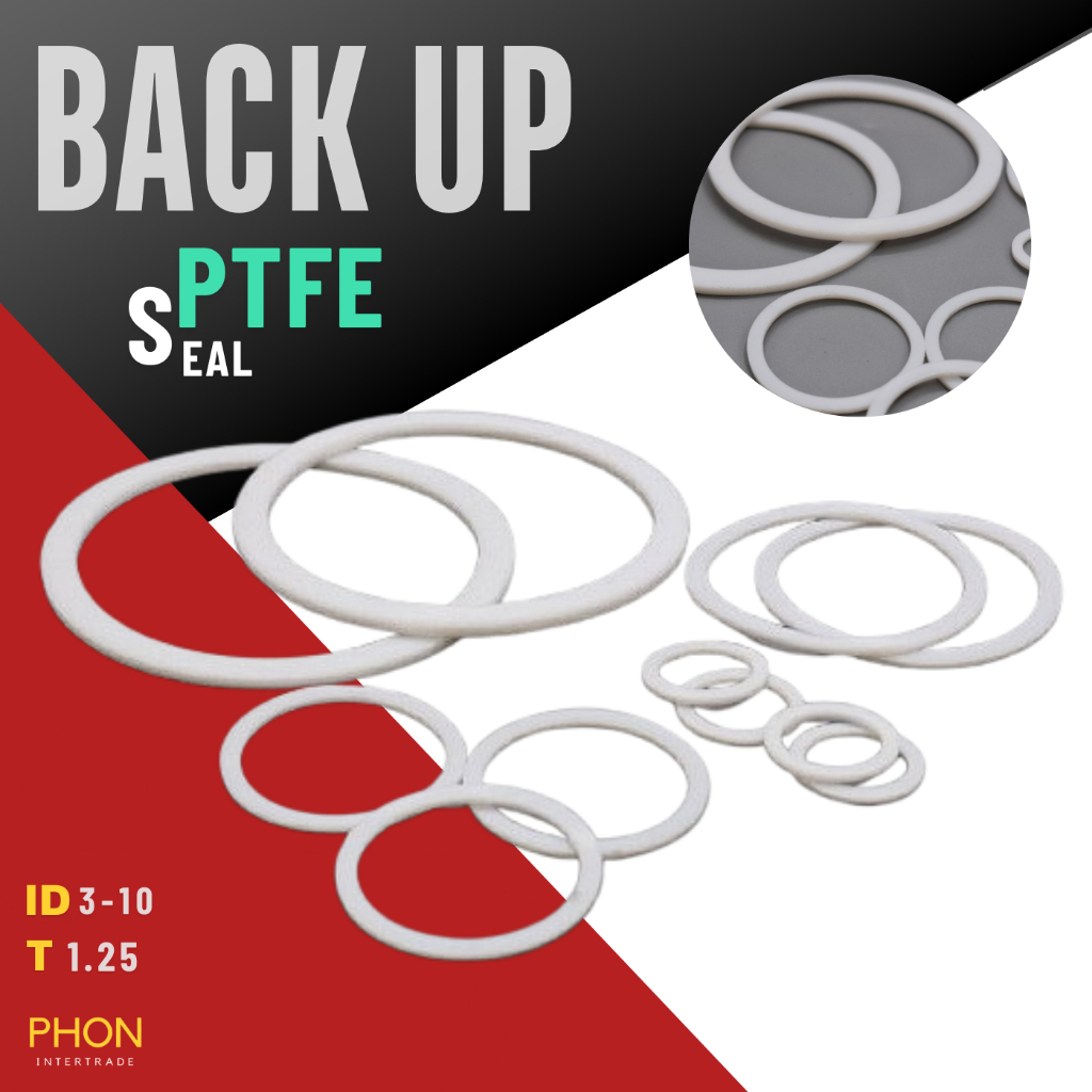BACK UP PTFE SEAL แหวนรับแรงดัน Size 3X6X1.25/ 4X7X1.25/ 6X9X1.25/ 8X11X1.25/ 10X13X1.25/ 10X14X1.25 mm.