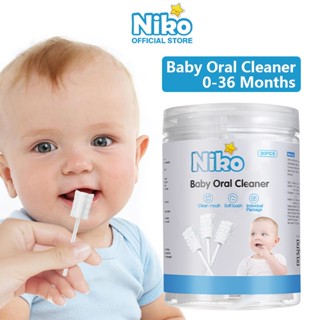 NIKO ผ้าก๊อซทำความสะอาดช่องปากเด็ก 30 ก้าน ผ้าก๊อซเช็ดลิ้น
