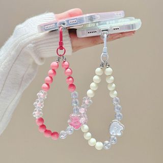 ห่วงโซ่โทรศัพท์ห่วงโซ่โทรศัพท์มือถือลูกปัดกระต่ายหูฟังกระเป๋…