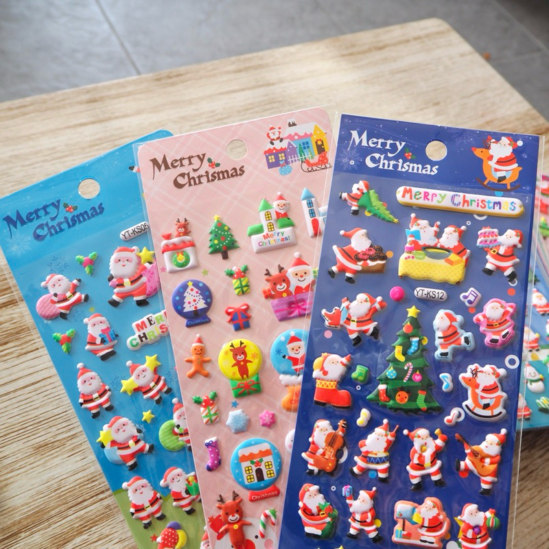 สติ๊กเกอร์นูนลายคริสมาส Sticker DIY Decoration christmas 12 ลาย