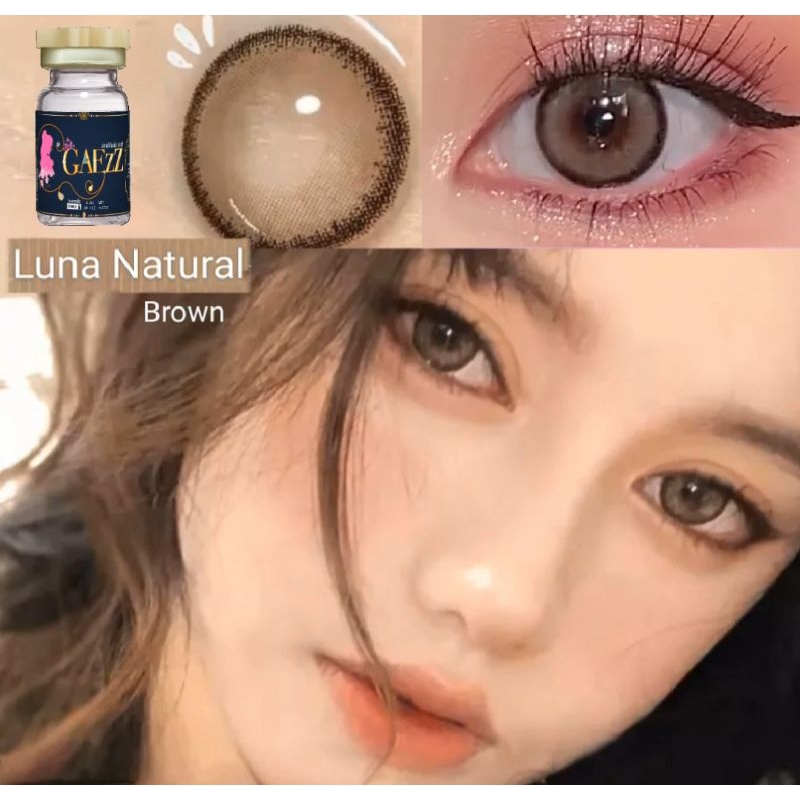 คอนแทคเลนส์ 🎉 Luna natural Brown & Gray 🎉(Gaezz Secret) สีน้ำตาล&สีเทา 💝 สวยขายดี