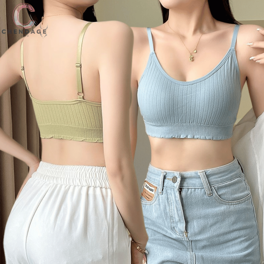 เสื้อชั้นใน เสื้อสายเดี่ยวสปอร์ตบรา B-134 บราไร้โครง ดีไซน์น่ารัก สีสวย ฟองน้ำถอดได้ มีให้เลือกถึง7สี พร้อมส่ง