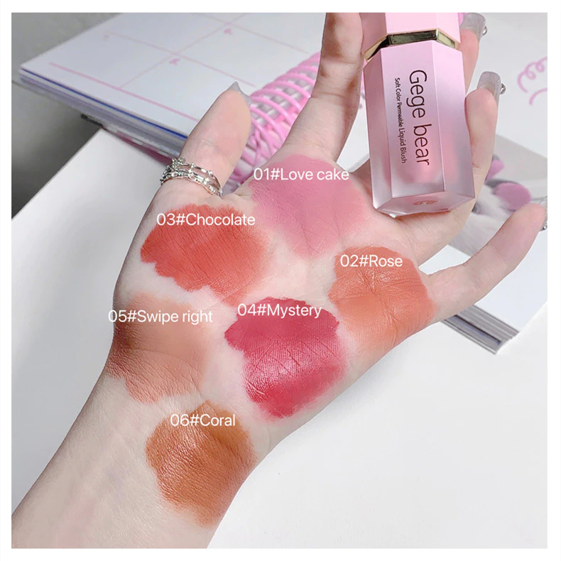 Gecomo บลัชออนเนื้อครีม เนื้อแมตต์กํามะหยี่ สีชมพู thumbnail 7