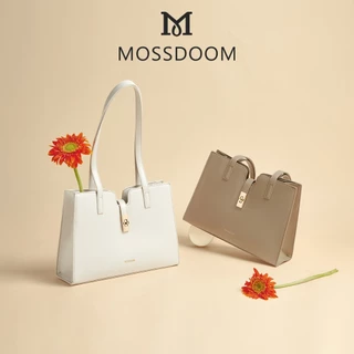 MOSSDOOM Elaura bag กระเป๋าคล้องไหล่สำหรับผู้หญิง ทรงคลาสสิก จุของได้เยอะ 4สี(เทา,ขาว,แอปริคอท,ดำ)