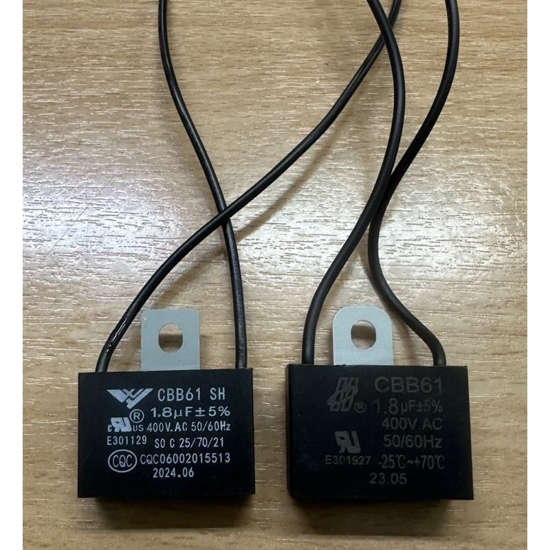 คาปาซิเตอร์ พัดลมทั่วไป 18" นิ้ว 1.8uF 400-500V (เหลี่ยมมีสาย) อะไหล่พัดลม