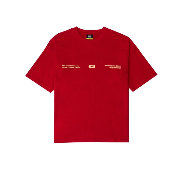 SMILEY® TYPO BOXY T-SHIRT (MAROON)