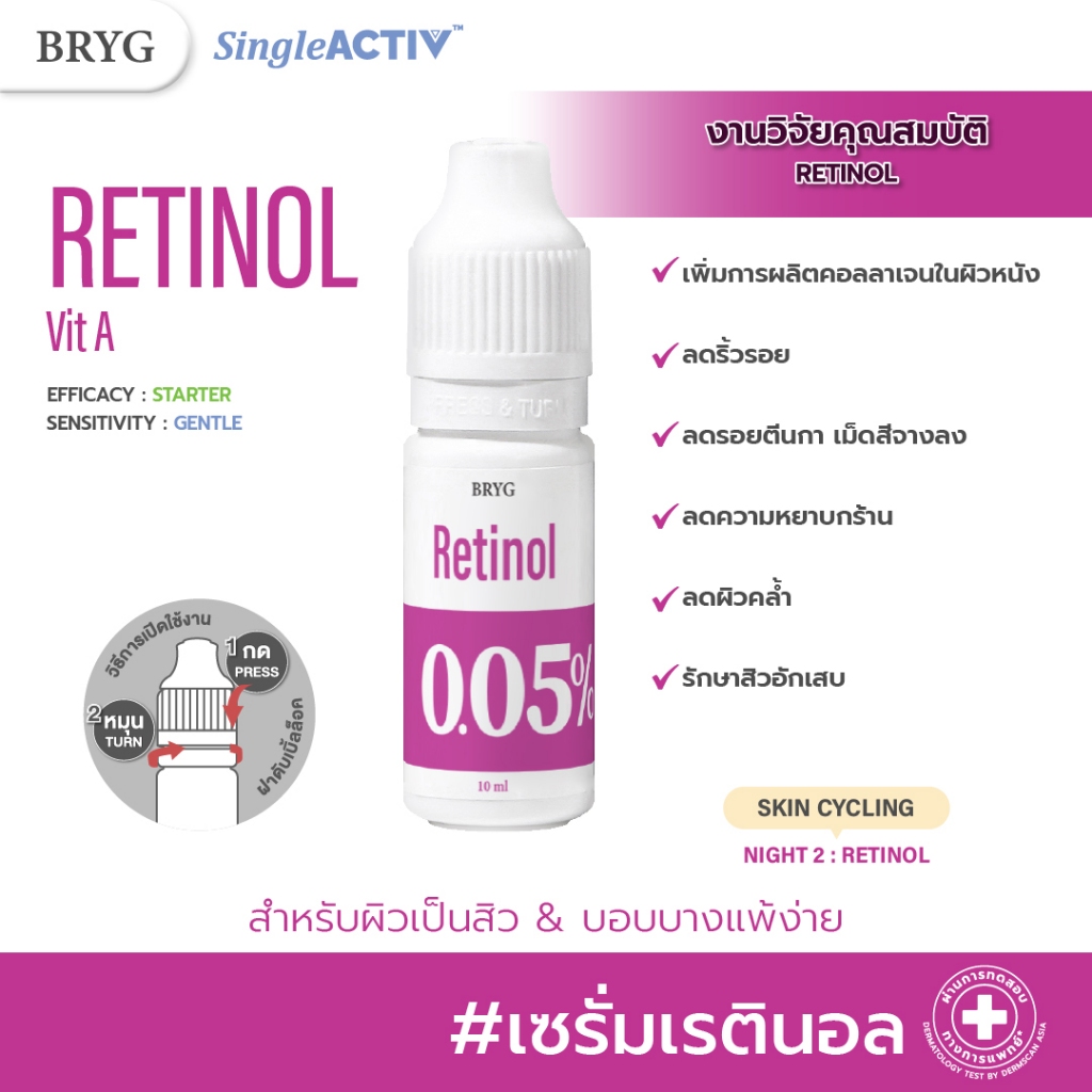 % 0.05% RETINOL BRYG บริก เซรั่มเรตินอล RETINOL SERUM VITAMIN A