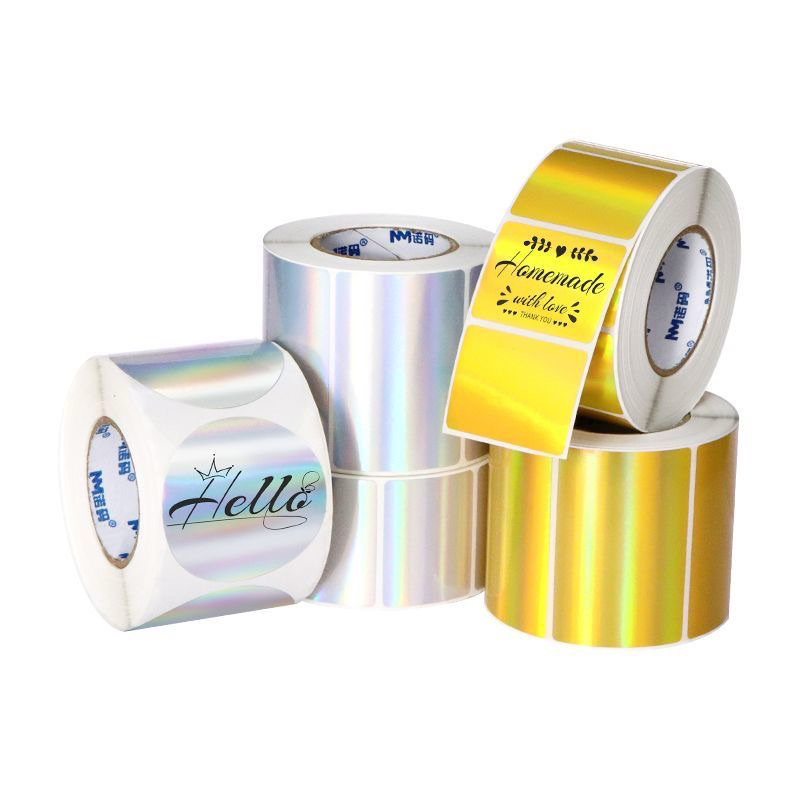 (ส่งจากไทย)สติ๊กเกอร์พิมพ์ความร้อน Thermal Laser Sticker เลเซอร์ Hologram เหลือบรุ้ง พิมพ์ฉลากสินค้า