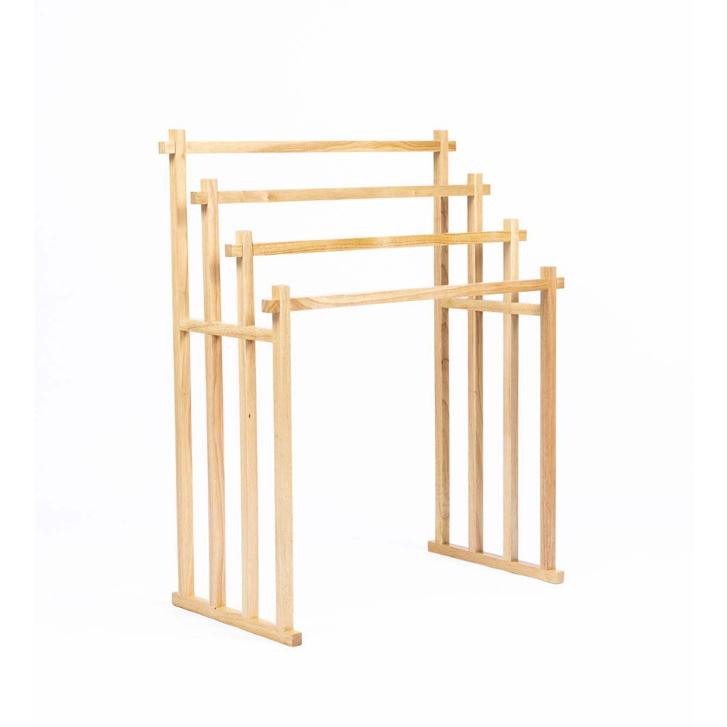 THE WOOD'S TALE ราวพาดผ้า 4 เส้น Towel rack จากไม้แท้ธรรมชาติ 100%ช่วยให้จัดผ้าให้เป็นระเบียบสวยงาม - รูปที่ 2