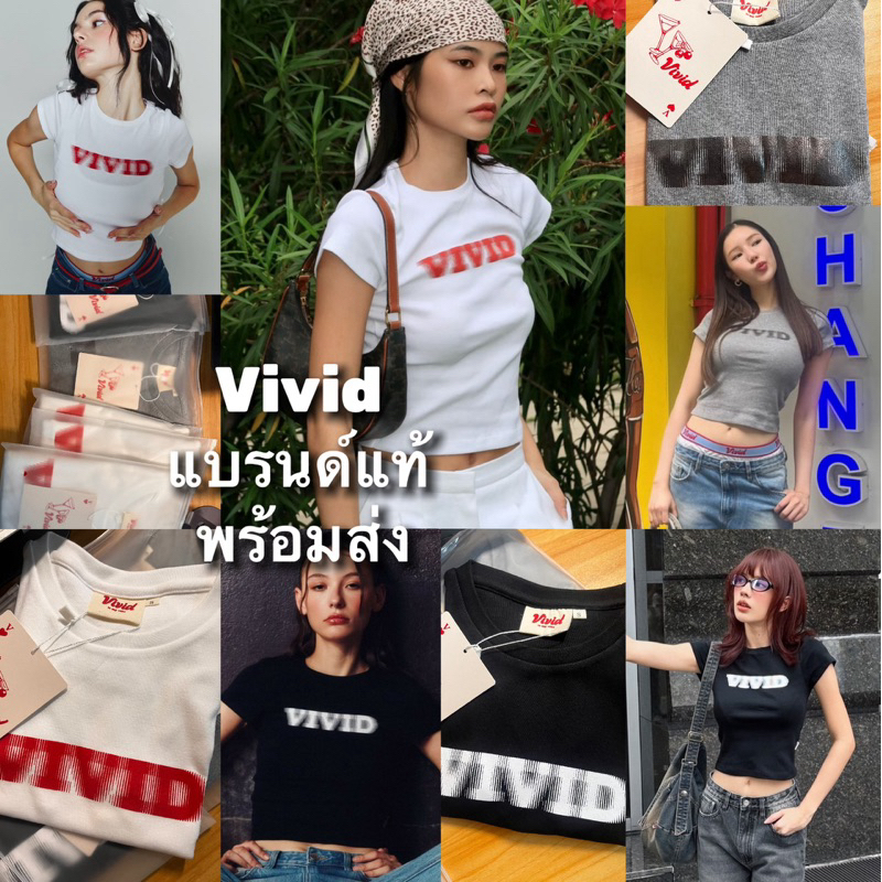 Vividvibe.co - Vivid baby tee New พร้อมส่ง ส่งฟรี เสื้อยืดครอป