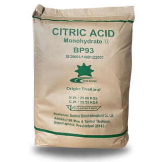 Citric Acid Monohydrate :กรดมะนาว ซิตริก โมโนไฮเดรท 25kg. (Sunshine)