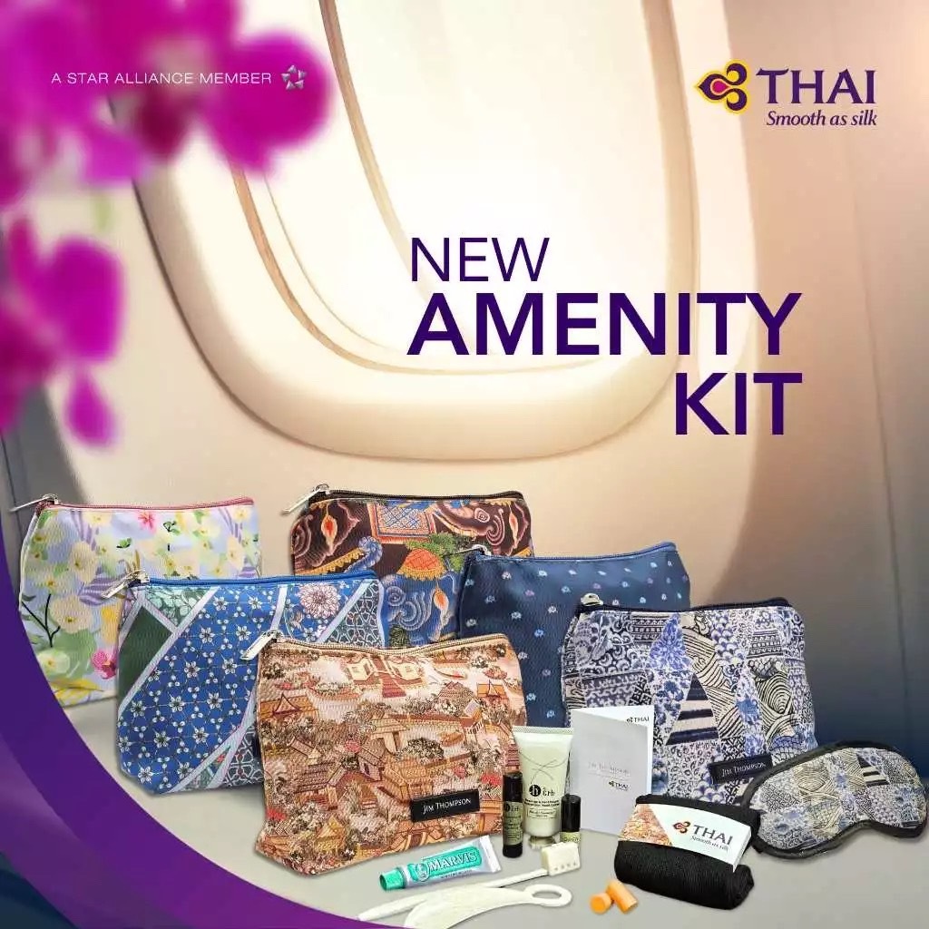 Thai Airways Amenity Bag (Travel kit) กระเป๋าใส่ของสำหรับเดินทาง