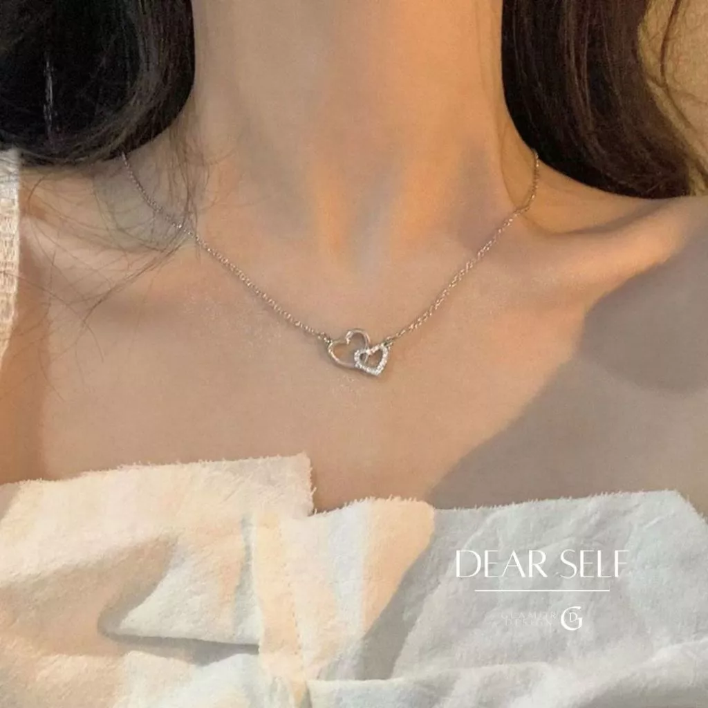 GLAMOR✨สร้อยเพชร Dear Self สร้อยคอเงิน สร้อยเงิน จี้เงิน สร้อยคอรูปหัวใจ สร้อยคอแฟชั่น สร้อยเงินแท้
