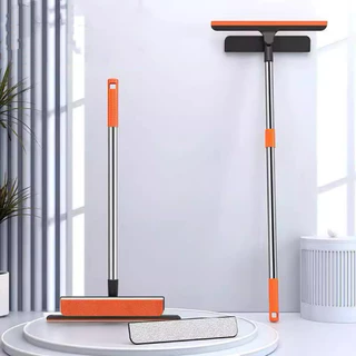 3 in 1 ที่รีดน้ำ ที่กวาดน้ำ ที่เช็ดกระจก 2 ด้าน ปรับได้ แปรงฟองน้ำ+แปรงผ้าสำลี+ไม้รีดน้ํา KKHOME