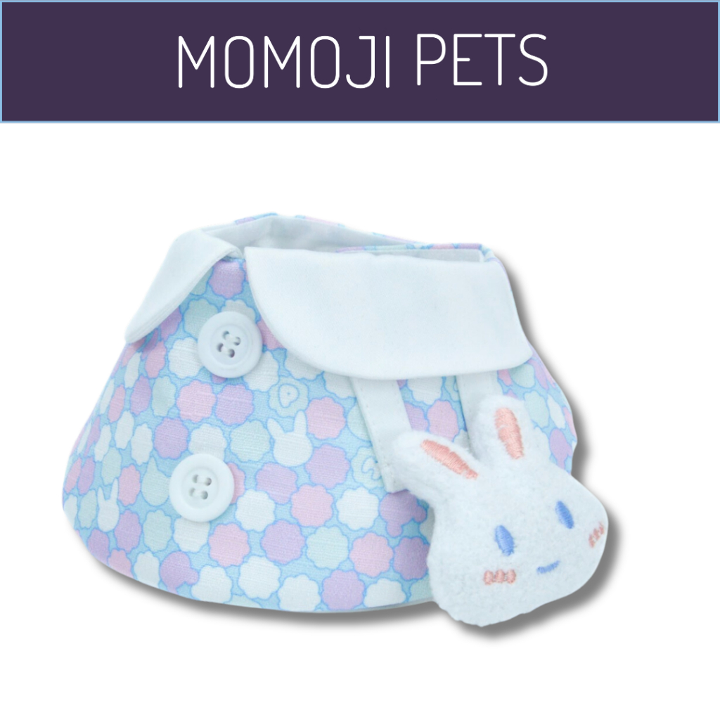 Momoji Bear Toto Boy Macaron Blue Pet Bib ชุดสุนัข ชุดแมว