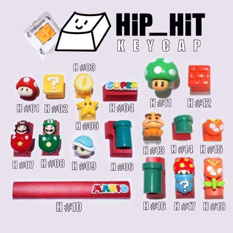 KEYCAP คีย์แคป ชุด ปุ่มกด มาริโอ้ น่ารักๆ เริ่มต้น 59บาท