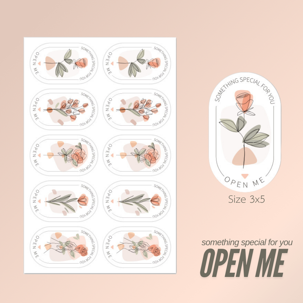 [พร้อมส่ง🇹🇭] สติ๊กเกอร์ "OPEN ME: something special for you" (แพค100 ดวง)
