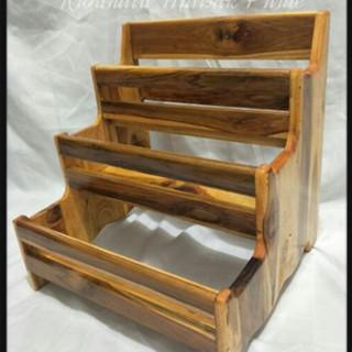 ชั้นวางเครื่องปรุง ขวดไม้สัก3ชั้น(แบบซี่)