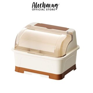 Alechaung ที่คว่ำจานมีฝาปิด ชั้นคว่ำจาน dish rack เก็บจานชาม…