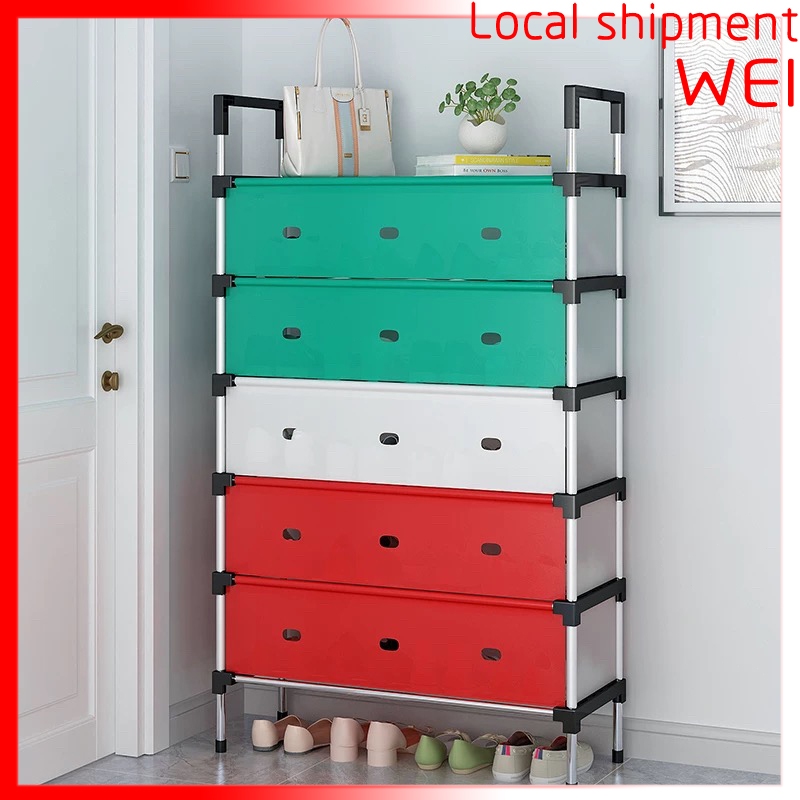 ประตู เรียบง่าย ชั้นวางรองเท้ากันฝุ่น สำหรับใช้ในบ้าน หอพัก ภายใน หลายชั้น การยอมรับ รองเท้า ประหยัดพื้นที่ ตู้รองเท้า