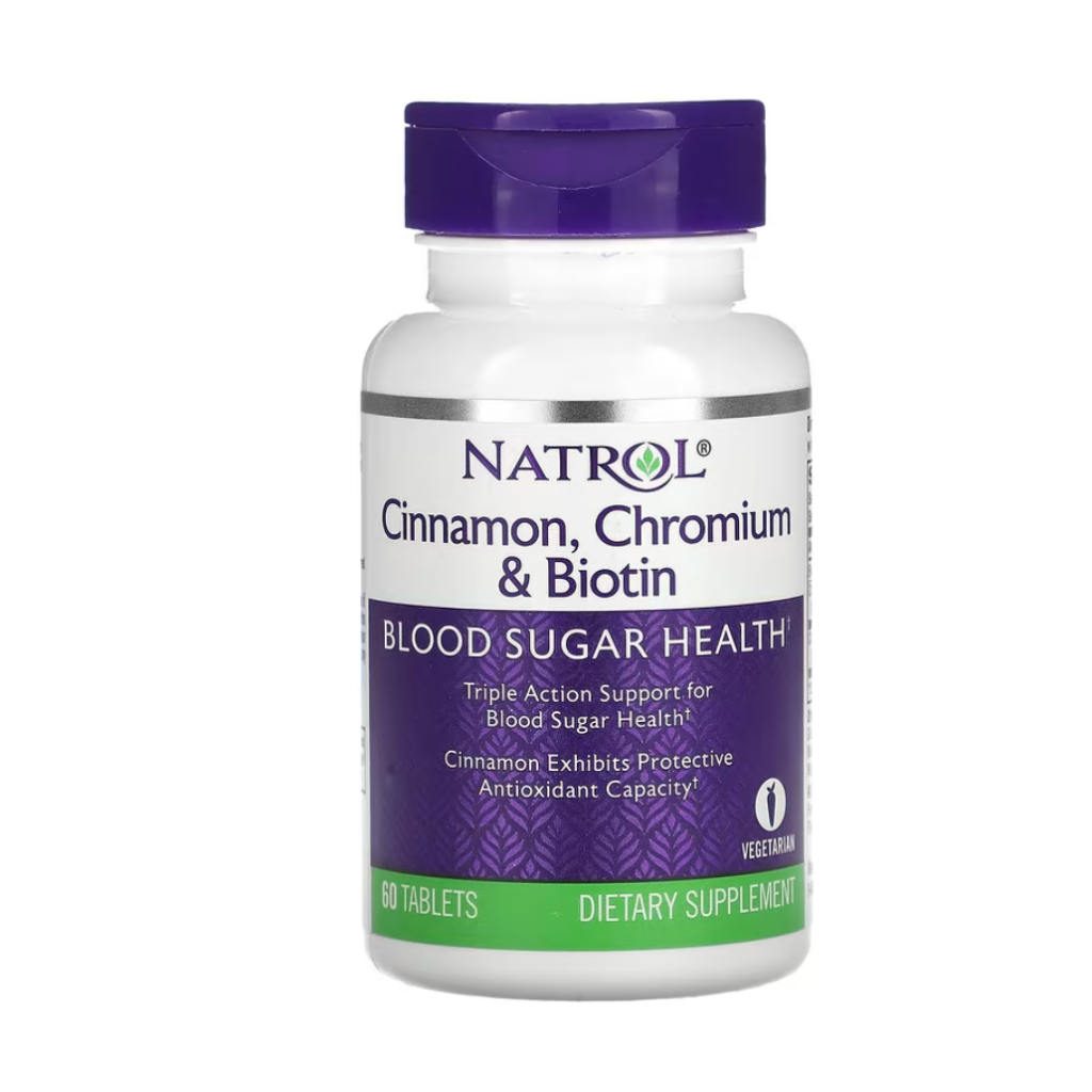 Natrol, Cinnamon Chromium & Biotin 60 Tablets