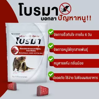 ยาเบื่อหนู เหยื่อกำจัดหนู เหยื่อชนิดแว็กซ์บล็อก โบรมาดิโอการ์ด Bromadioguard