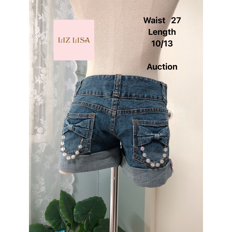lizlisaกางเกงขาสั้นแต่งโบ