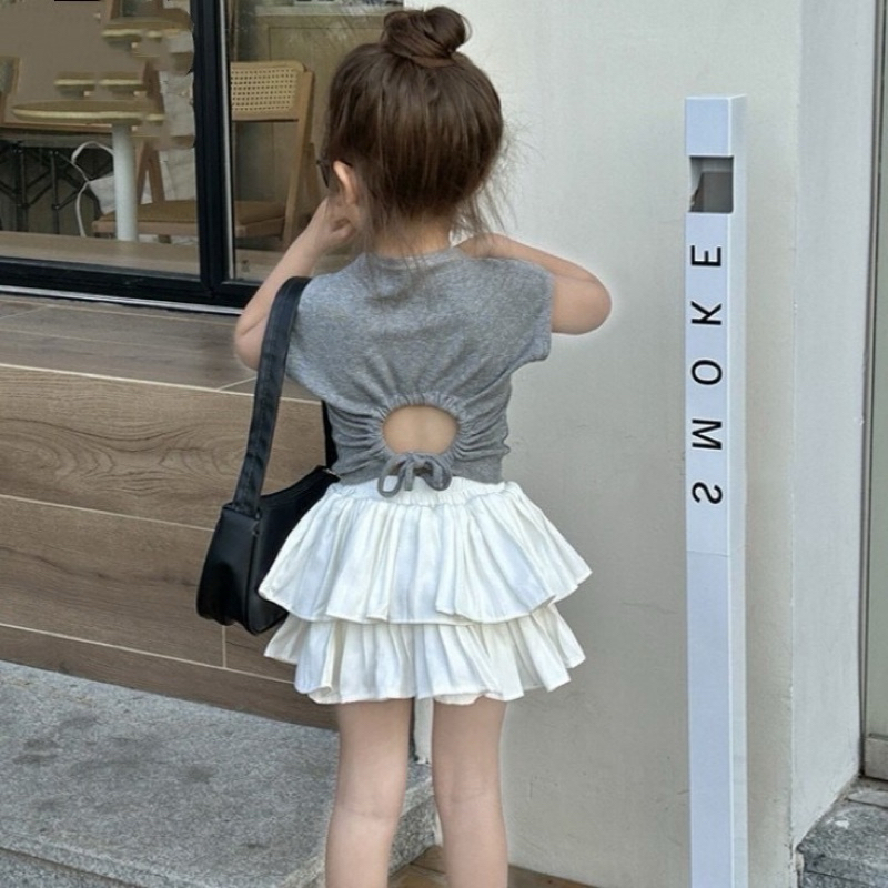 (พร้อมส่งในไทย) กระโปรงสองชั้นซับในกางเกง เกรด B สำหรับเด็กผู้หญิง - รูปที่ 3